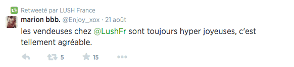 Lush Tweet