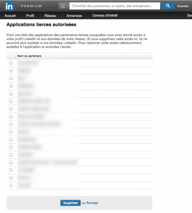 Applications Tierces Linkedin