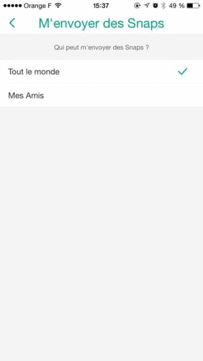 Envoi de Snaps