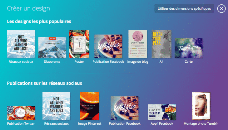 Ecran Accueil Canva