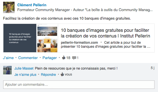 Exemple Publication LinkedIn
