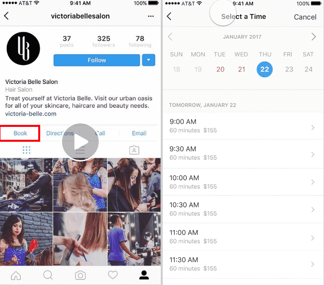Effectuer Reservation Instagram