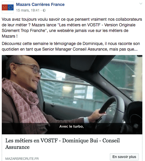 Interview Mazars Facebook