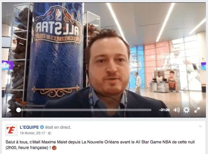 Live Lequipe Facebook Allstar Game