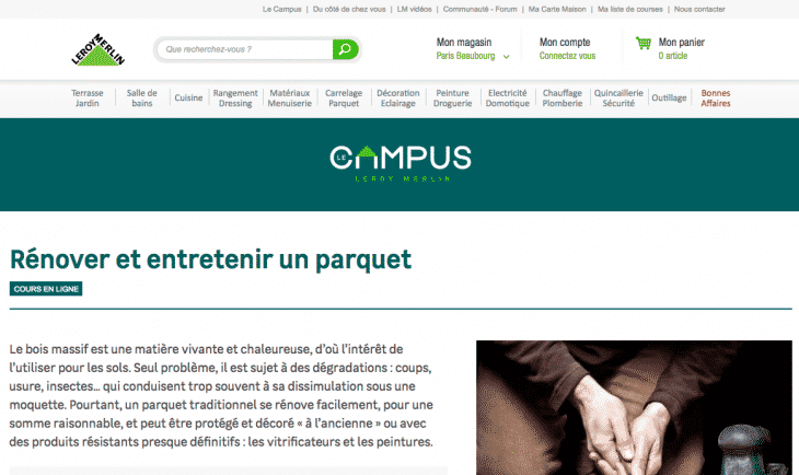 Tutoriels Site Internet Leroy Merlin