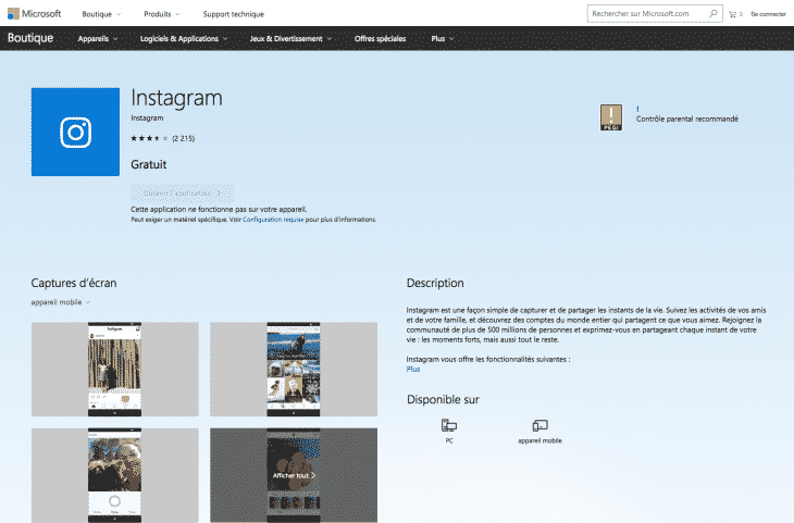 Instagram Windows 10 Messages Prives