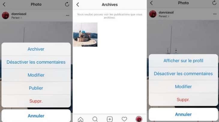 Archivage photos Instagram