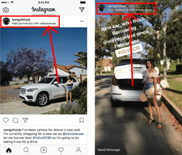 Mention Sponsoring Instagram Influenceurs