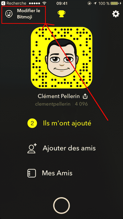 Modifier Bitmoji Snapchat