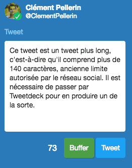 Tweet plus long sur Tweetdeck