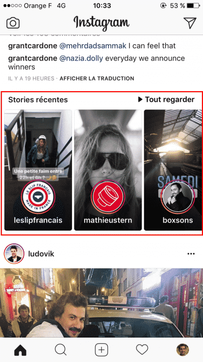 Mise en avant Stories