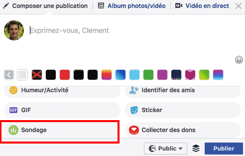 Sondages Utilisateurs Facebook
